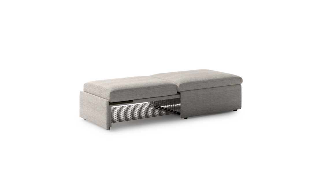 Luonto Otto Cot-Sized Fabric Sleeper Ottoman with Drawer Function