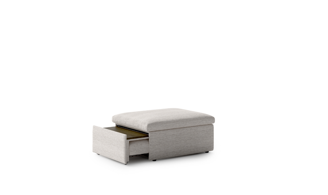 Luonto Otto Cot-Sized Fabric Sleeper Ottoman with Drawer Function