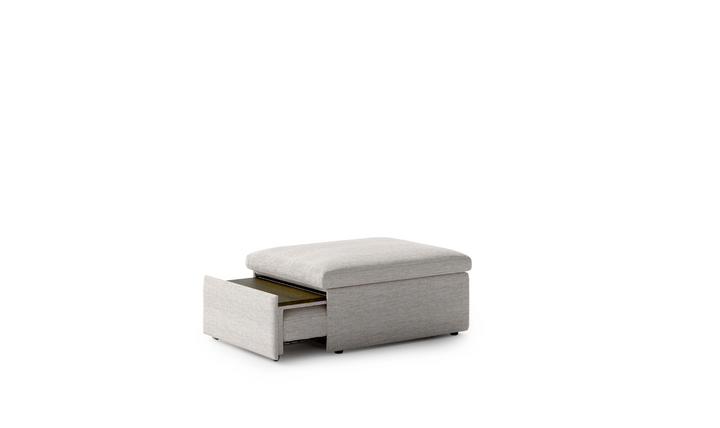 Luonto Otto Cot-Sized Fabric Sleeper Ottoman with Drawer Function