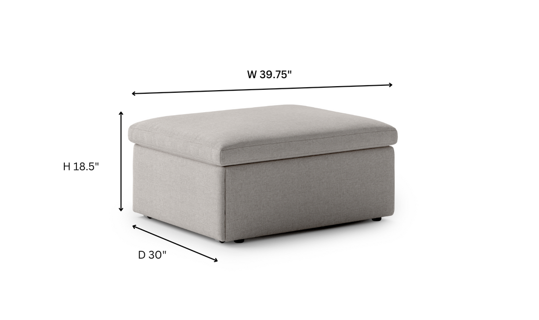 Luonto Otto Cot-Sized Fabric Sleeper Ottoman with Drawer Function