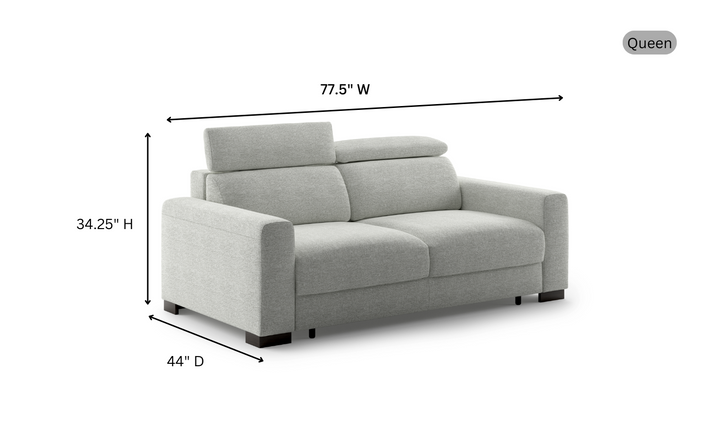 Luonto Elliot Gray Fabric Sleeper Sofa With Hybrid Deluxe Function (King/Queen Size)