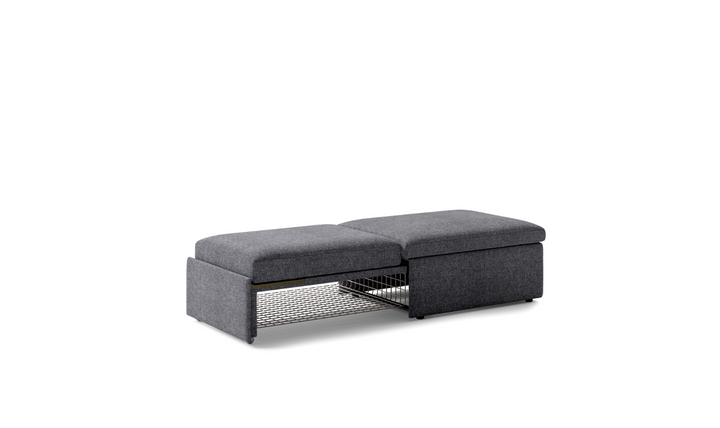 Luonto Otto Cot-Sized Fabric Sleeper Ottoman with Drawer Function