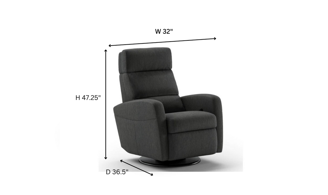 Luonto Sloped Fabric Recliner Chair with Swivel Base