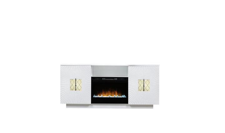 Smart Furniture Starburst TV Console with Electric Fireplace