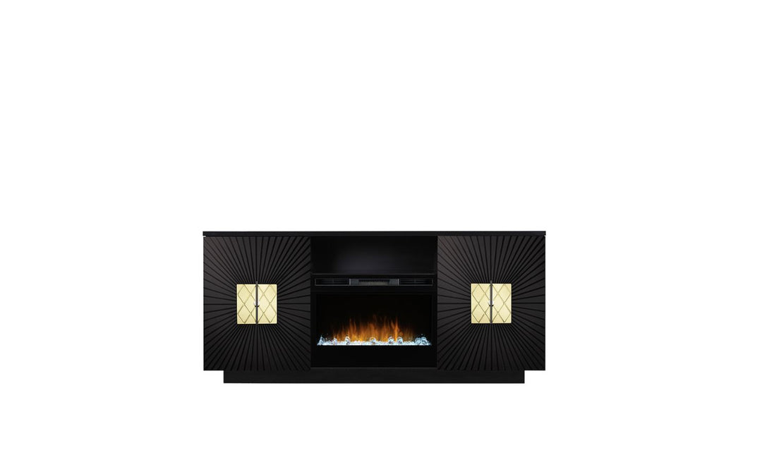 Smart Furniture Starburst TV Console with Electric Fireplace