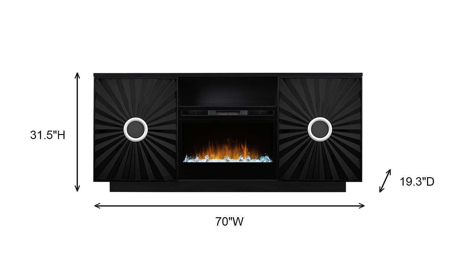 Smart Furniture Sunrise Console with Electric Fireplace