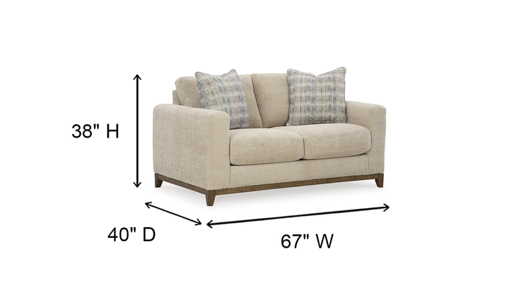 Modern Heriatage Parklynn 2 Seater Loveseat with Pillows