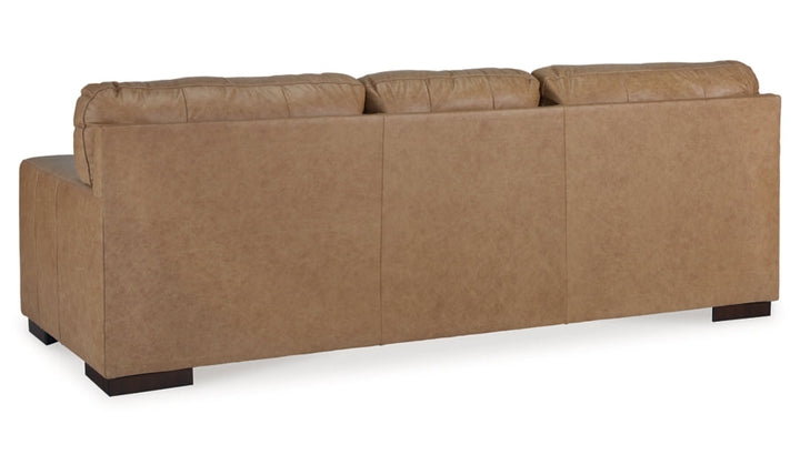 Lombardia 3-Seater Brown Leather Sofa with Track Arms