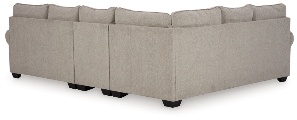 Claireah Fabric 5-Seater Sectional Sofa with Rolled Arms