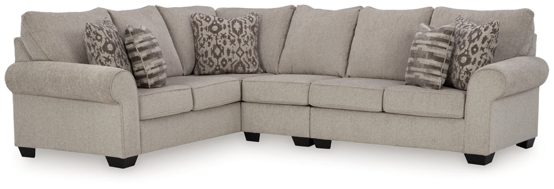 Claireah Fabric 5-Seater Sectional Sofa with Rolled Arms