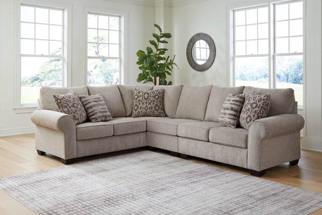 Claireah Fabric 5-Seater Sectional Sofa with Rolled Arms