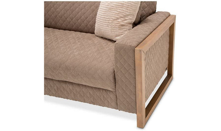 AICO Hudson Ferry 2-Seater Fabric Sofa in Driftwood Finish
