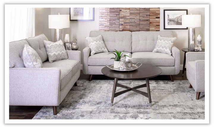 Jennifer Furniture Hollywood Living Room Set in Gray (Sofa + Loveseat)