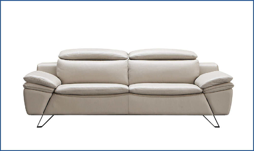 Amir Leather Sofa with Adjustable Headrests