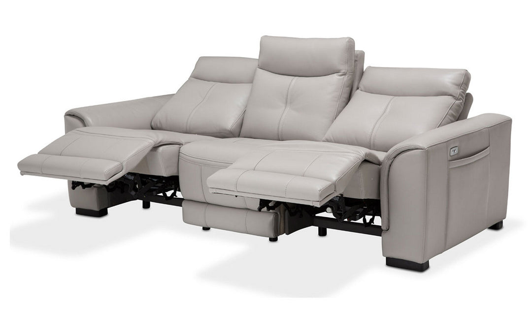AICO Mia Bella Bentley 3-Seater Fabric Recliner Sofas in Gray