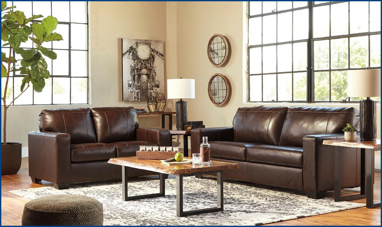 Morelos brown deals italian leather sofa