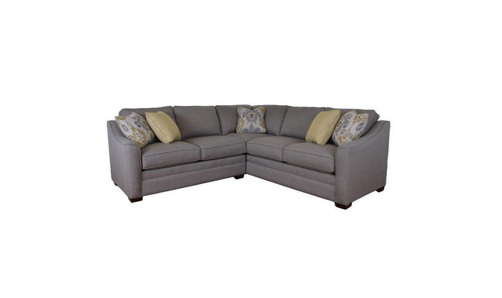 Craftmaster Sydney 2-Piece Fabric Sectional Sofa in Gray + 5 Toss Pillows