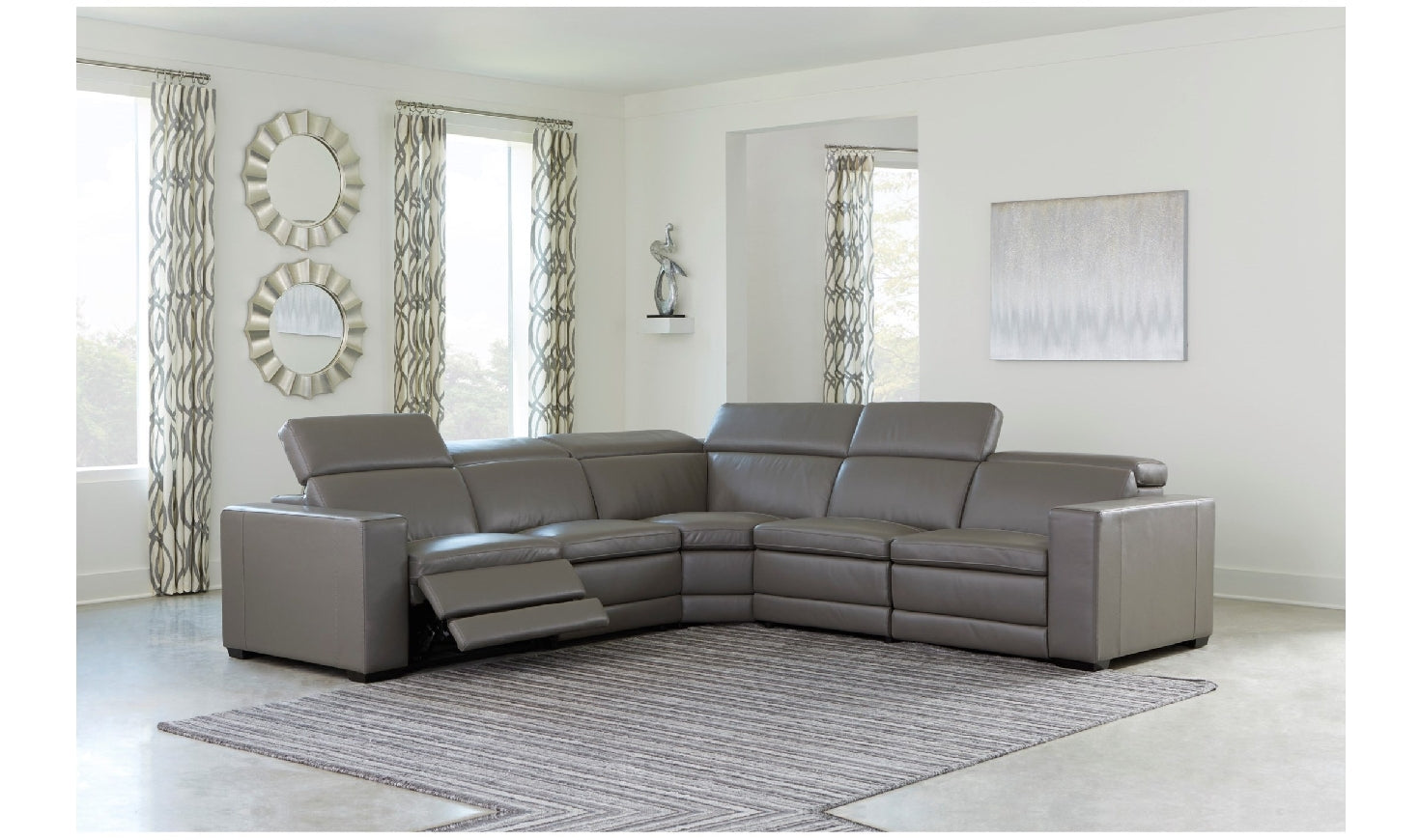 Texline Power Recliner Sectional-Sectional Sofas-Jennifer Furniture